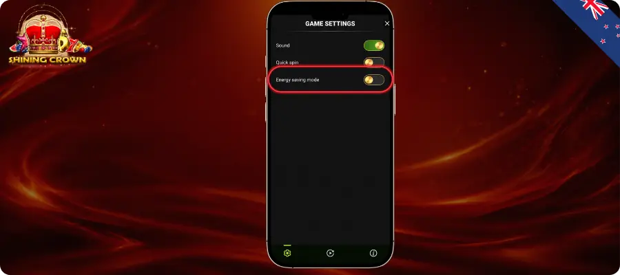 Energy Saving Mode on the Shining Crown slot