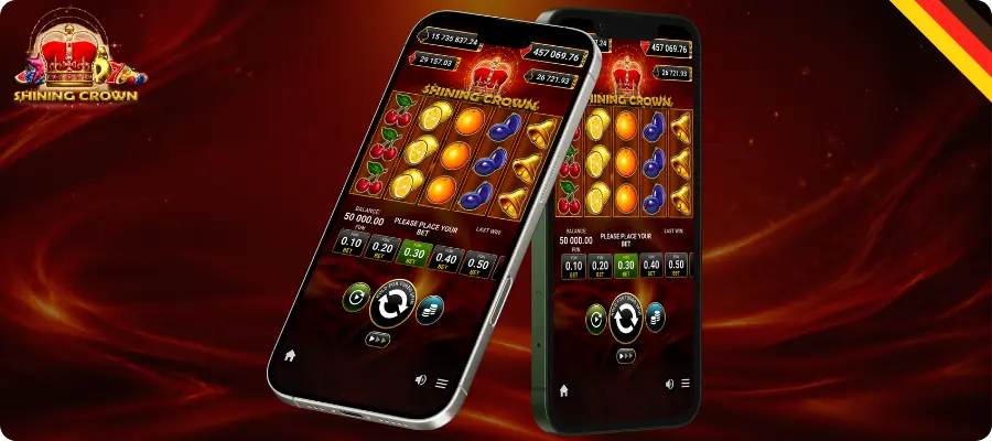 Linkshänder-Spielmodus im Shining Crown slot