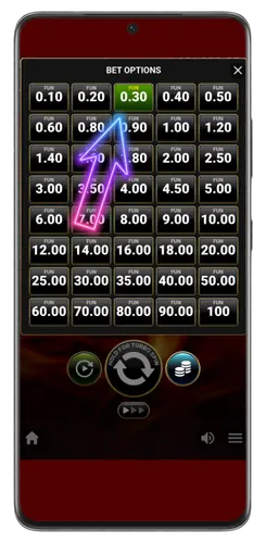 Place your stake on the Shining Crown slot.