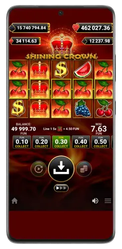 Track the reels on the Shining Crown slot closely.